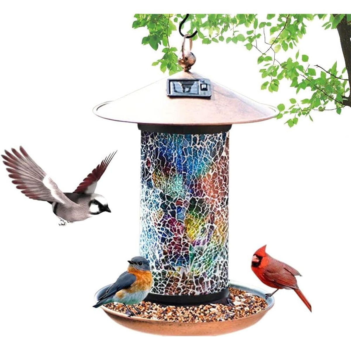 GENERICO - Bebedero y Comedero De Colibrí Mosaico Solar