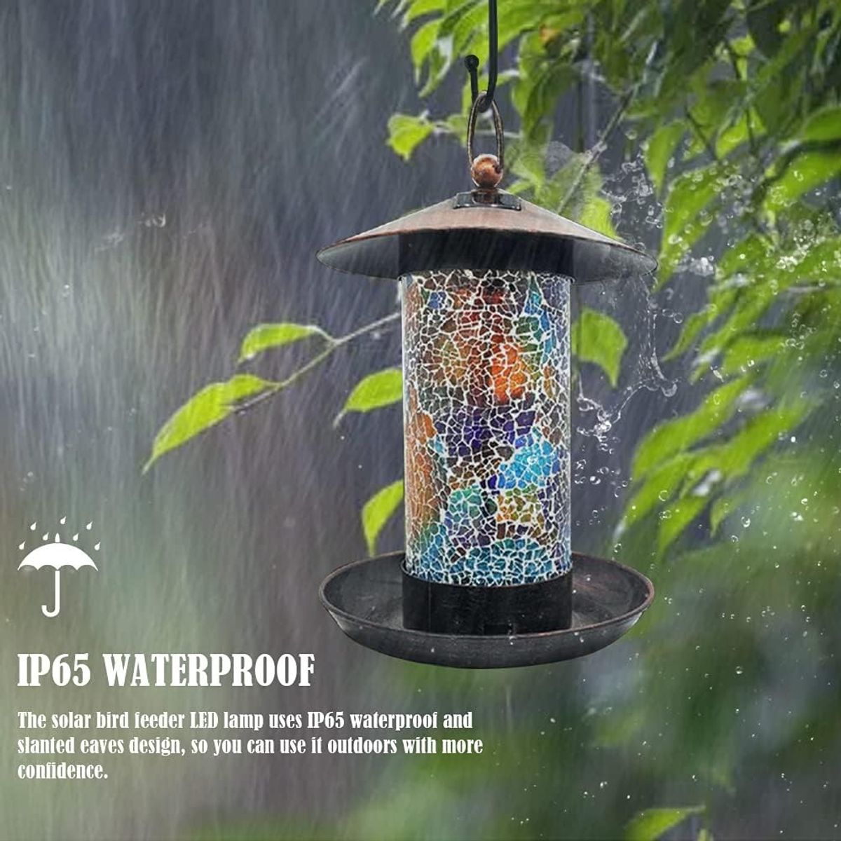 GENERICO - Bebedero y Comedero De Colibrí Mosaico Solar