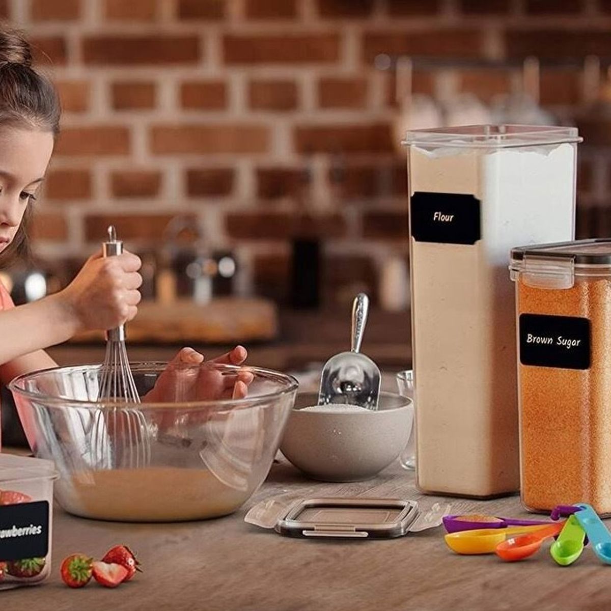 WAKESHOME - Set 24 Recipientes para cocina Contenedores Herméticos Para Almacenar