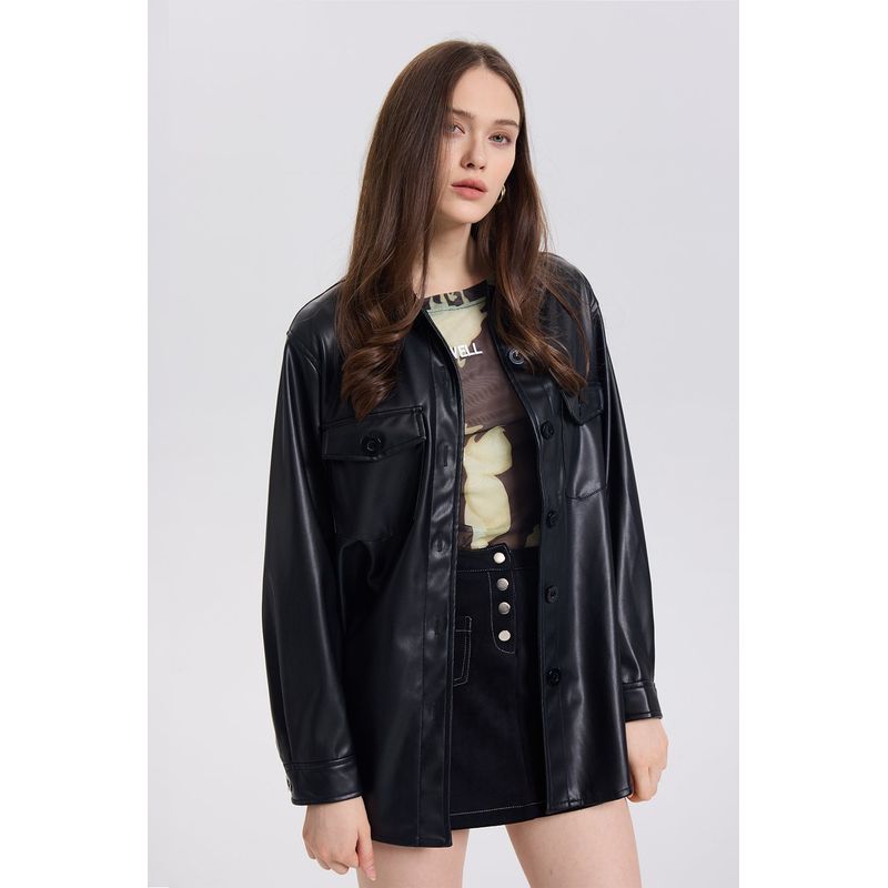 EASTONE - Chaqueta Eco Cuero Mujer Eastone