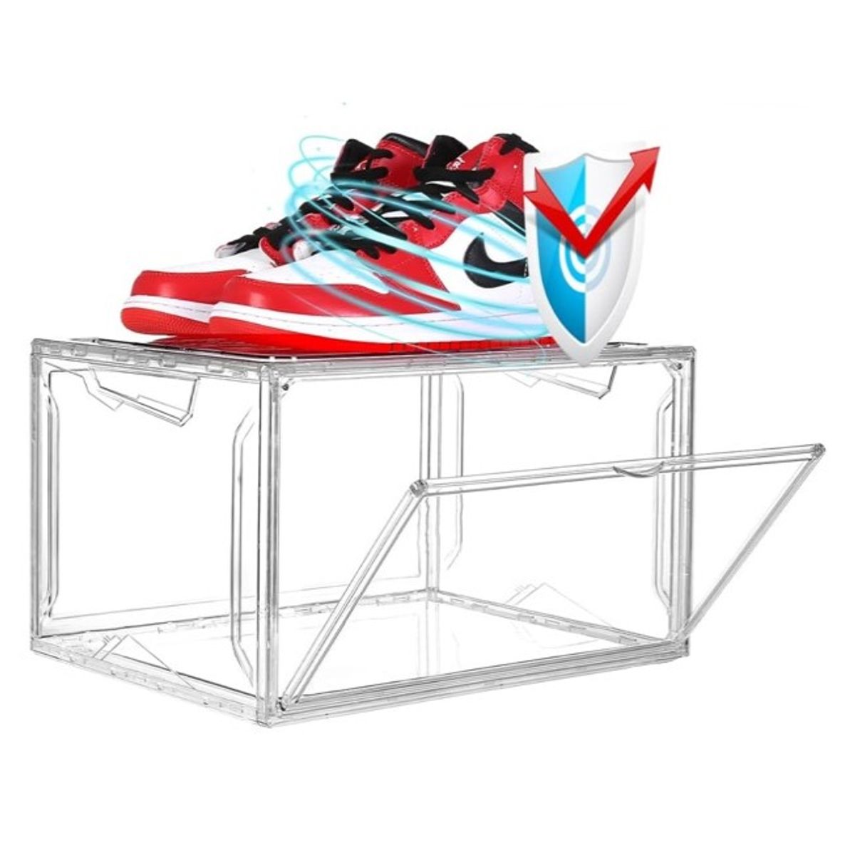 WAKESHOME - Caja Para Zapatos Transparente Organizador Lateral Apilable