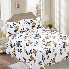 GENERICO - JUEGOS DE SABANAS CON DISEÑO BLANCO FLOR KING FY