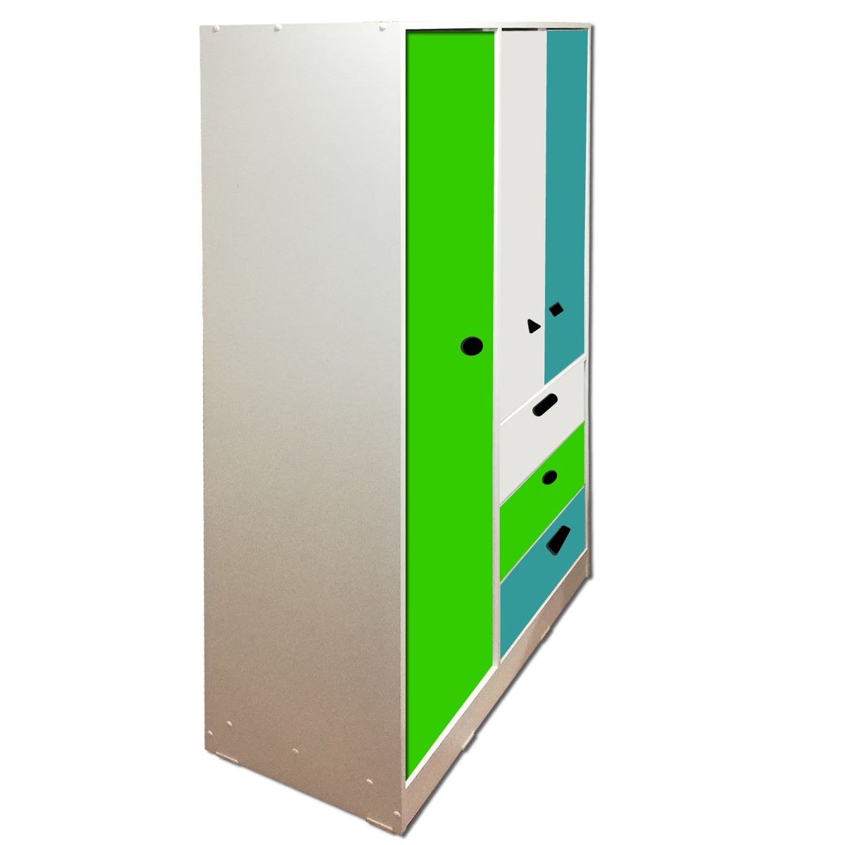 MUEBLES KIDS - closet 3 puertas , 3 cajones GEOMETRICO