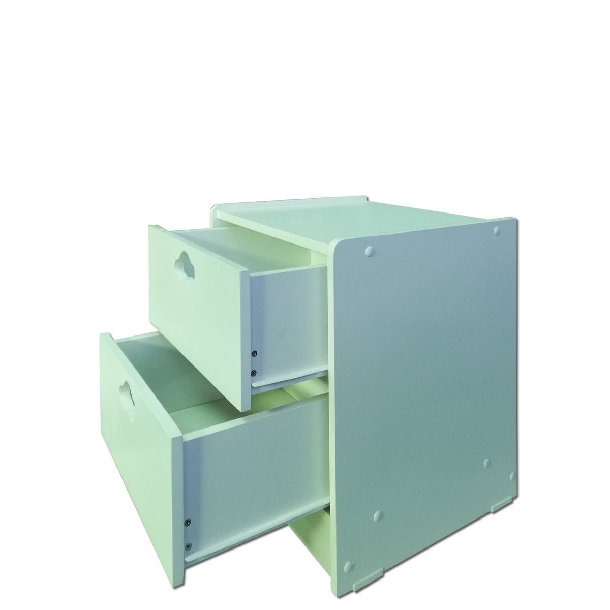 MUEBLES KIDS - Velador 2 cajones blanco auto