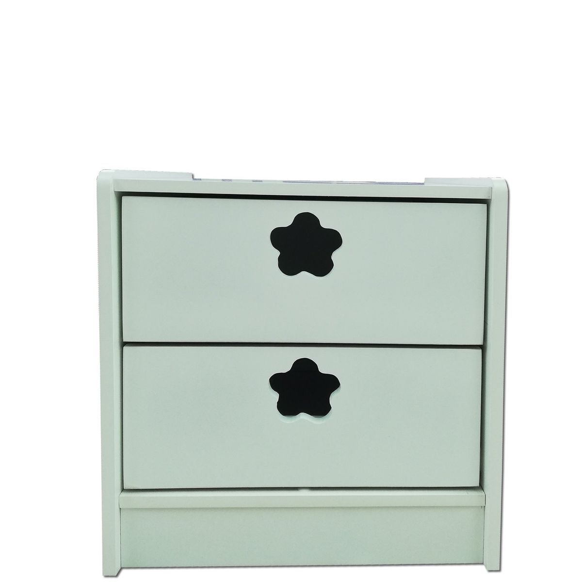 MUEBLES KIDS - Velador 2 cajones blanco flor