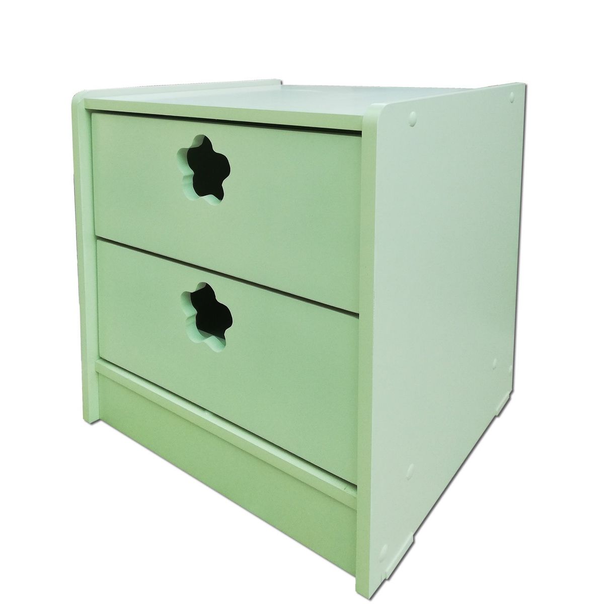 MUEBLES KIDS - Velador 2 cajones blanco flor