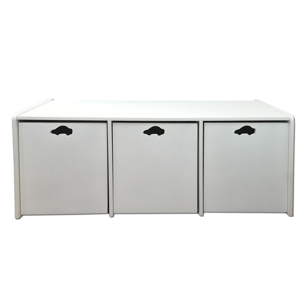 MUEBLES KIDS - Juguetera de 3 cajones blanca auto
