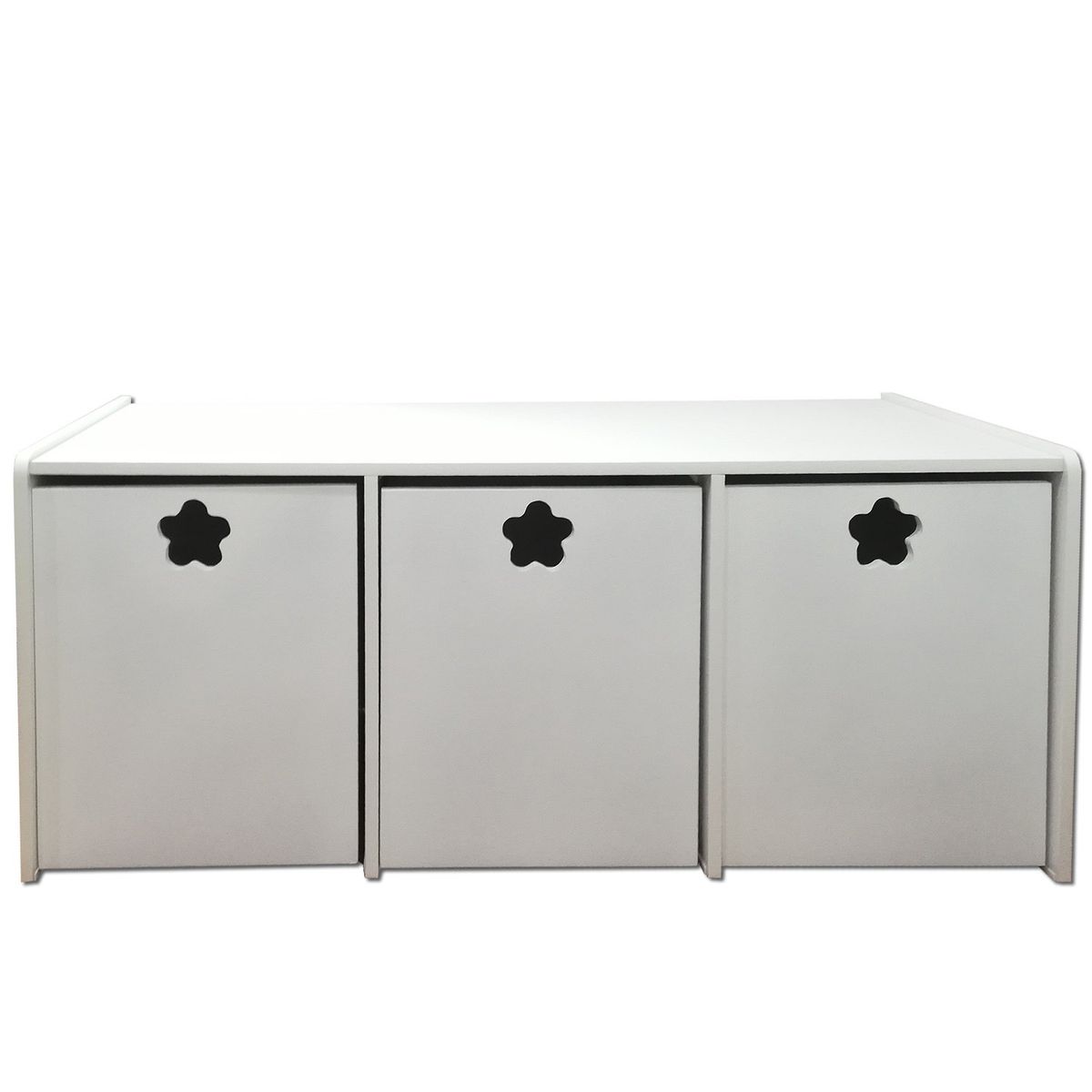 MUEBLES KIDS - Juguetera de 3 cajones blanca flor