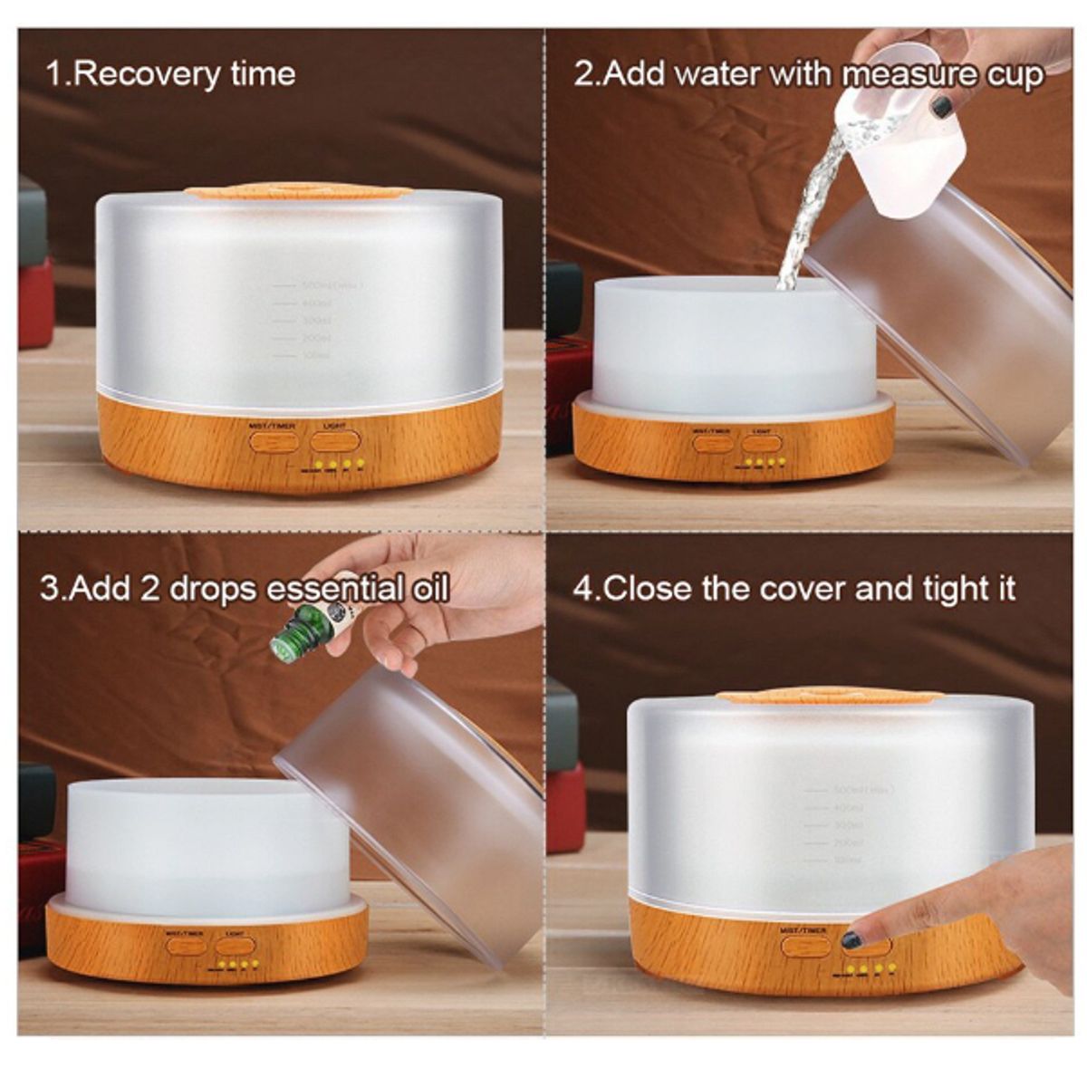 GENERICO - Humidificador Difusor De Aroma Con Luces Led Con Control Remoto