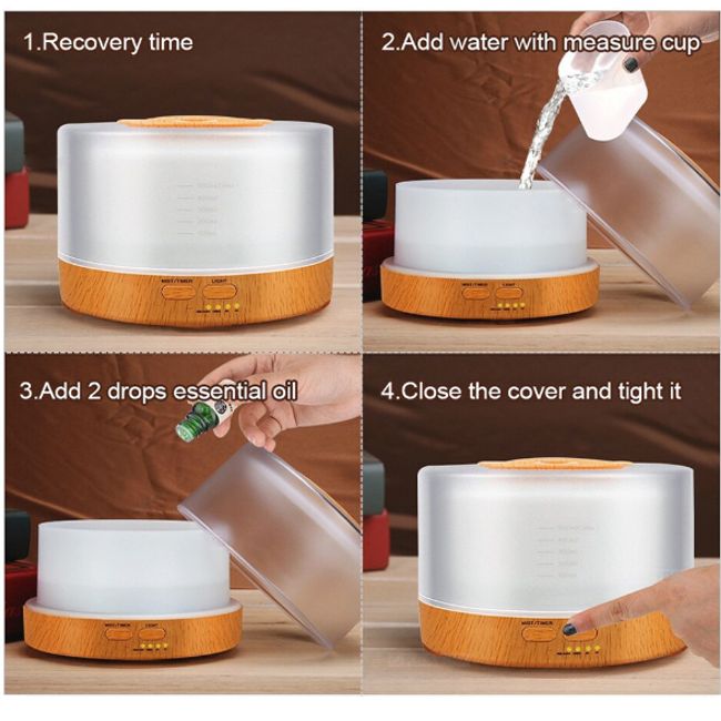 GENERICO - Humidificador Difusor De Aroma Con Luces Led Con Control Remoto