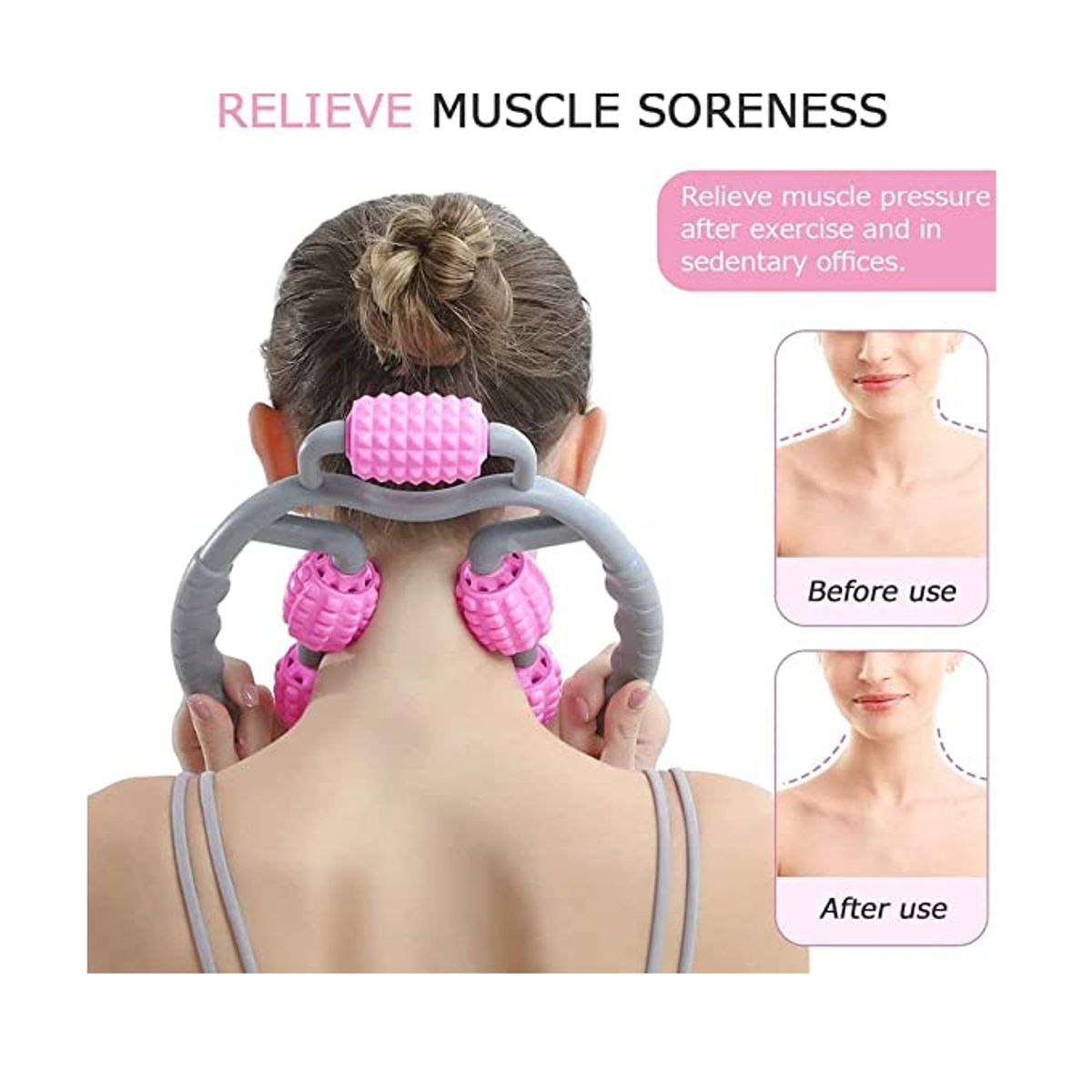 GENERICO - Masajeador De Rodillo Muscular Con Puntos De Masaje De Doble Textura