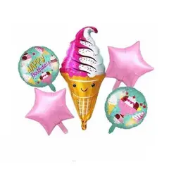GENERICO - Globos Con Formas De Helado Y Estrella Para Fiestas 5 Piezas
