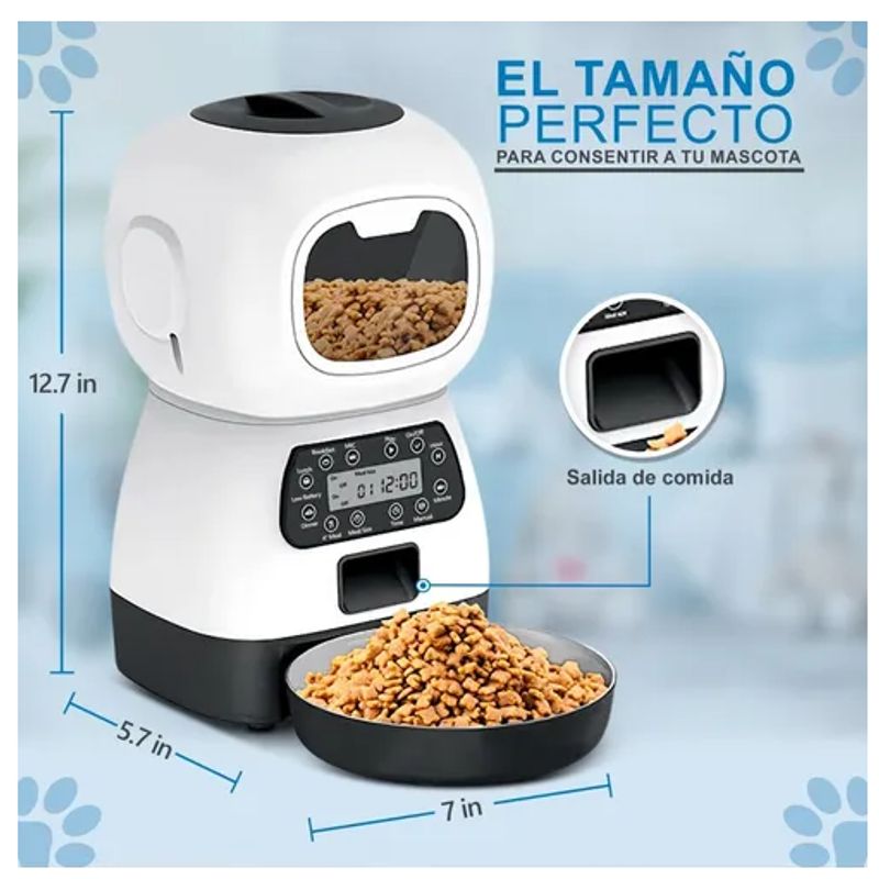GENERICO - Pequeño Robot Dispensador De Alimentos Automático Mascotas