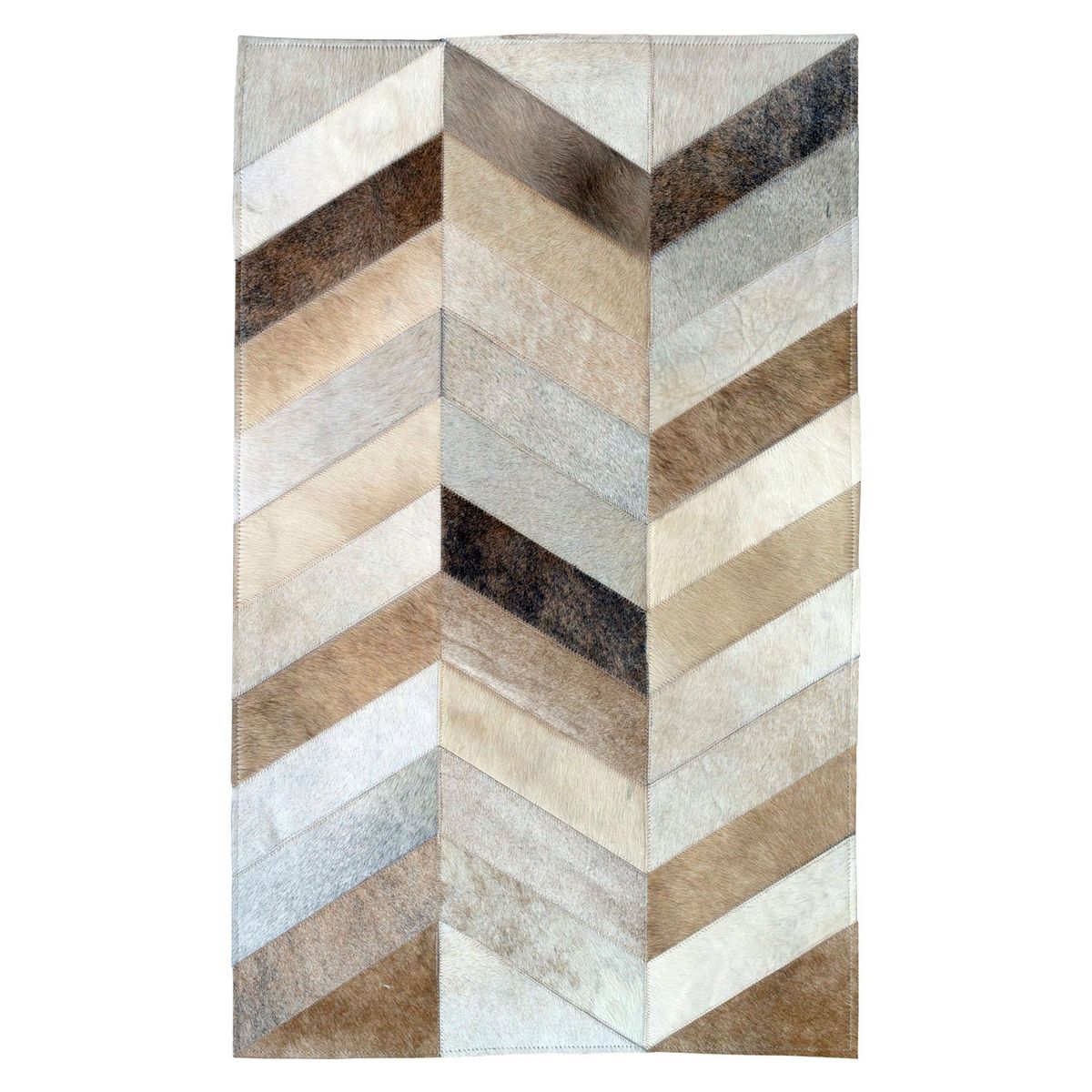 MOO HOGAR - Bajada de Cama Cuero 60 X 100Cm Diseño Chevron (Espiga)