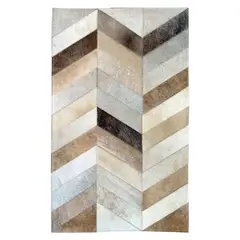 MOO HOGAR - Bajada de Cama Cuero 60 X 100Cm Diseño Chevron (Espiga)