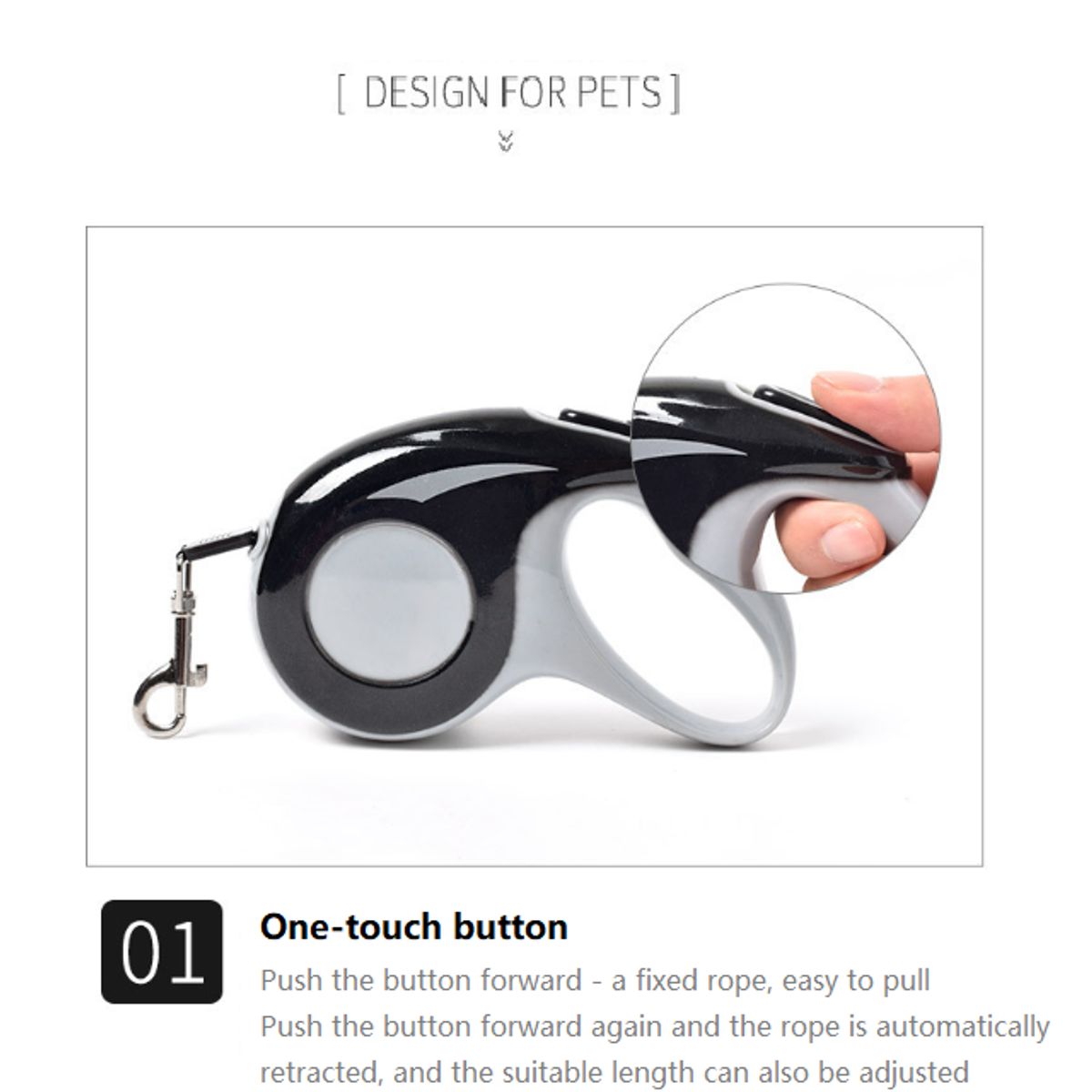 MASCO TODO - Correa Retráctil 3 metros Mascotas Perros Azul