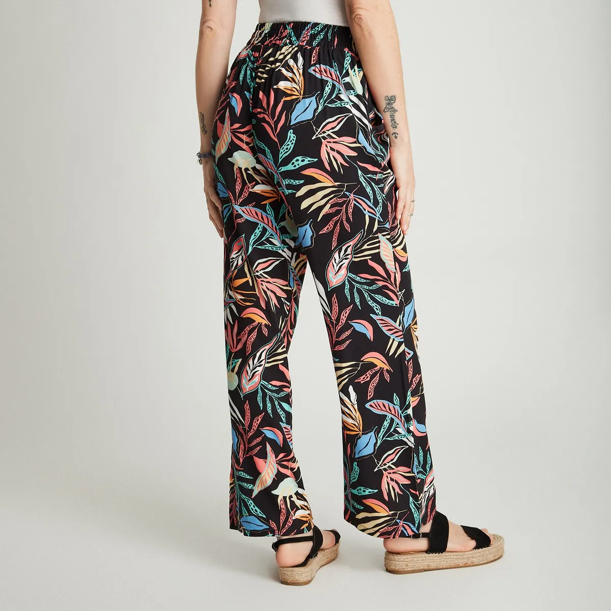 CURVI - Pantalón Palazzo Coral Pretina Elasticada CURVI