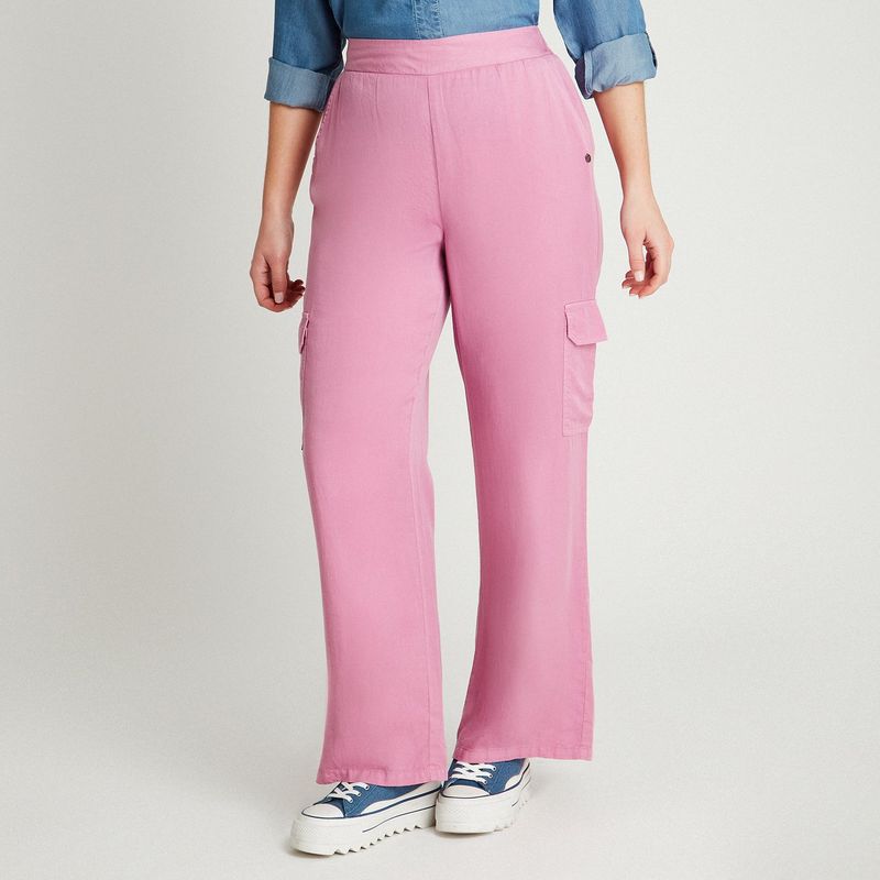 CURVI - Pantalón Sport Lila Palazzo CURVI