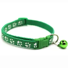 MASCO TODO - Collar Huellita con Cascabel para Gatos Verde