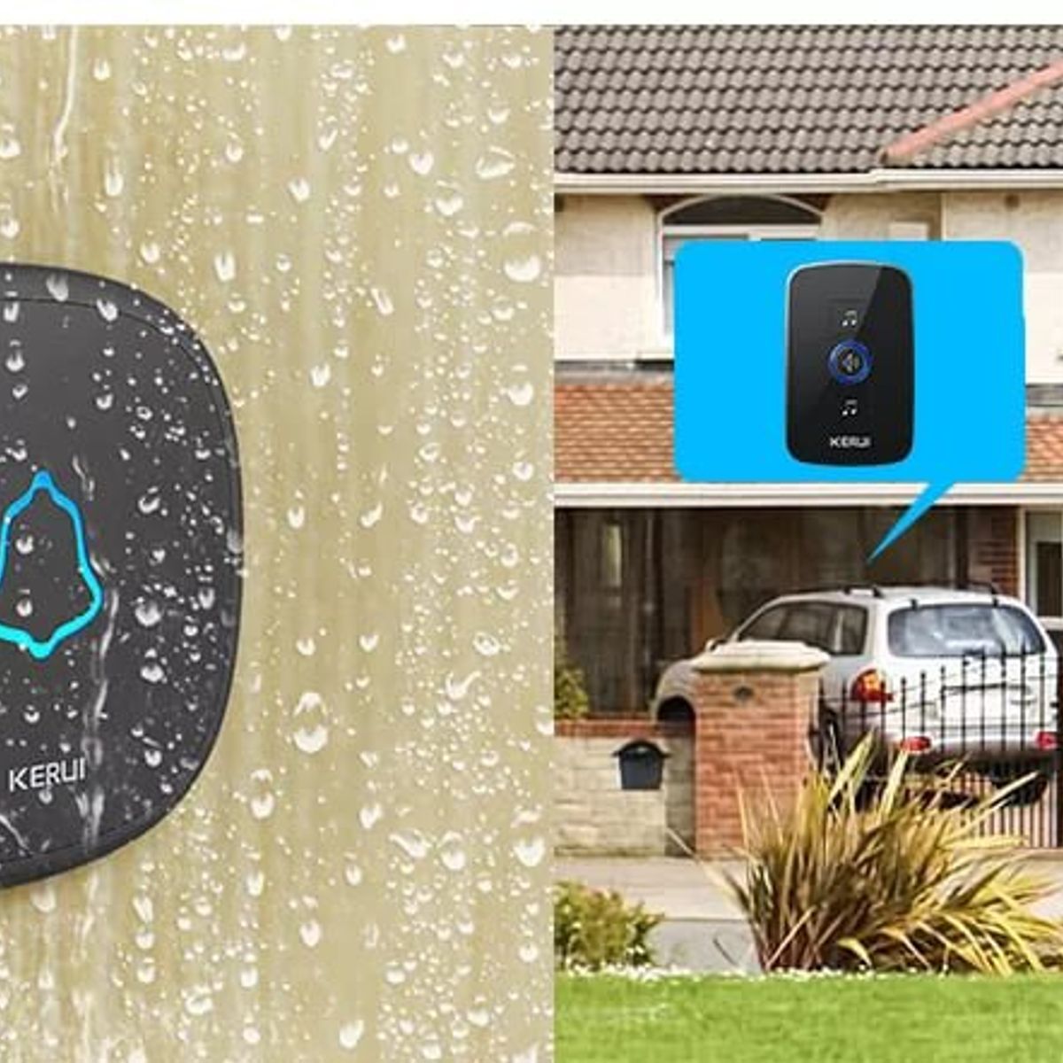 GENERICO - KERUI-Kit de timbre inalámbrico, resistente al agua, 150 m alcance