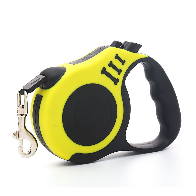 GENERICO - Correa Retráctil 5 metros Mascotas Perros Amarillo