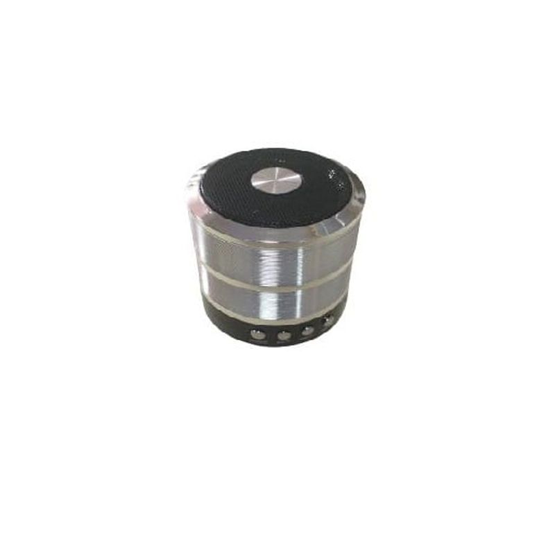 GENERICO - Mini parlante speaker bluetooth WS887 7x7 cm color plateado