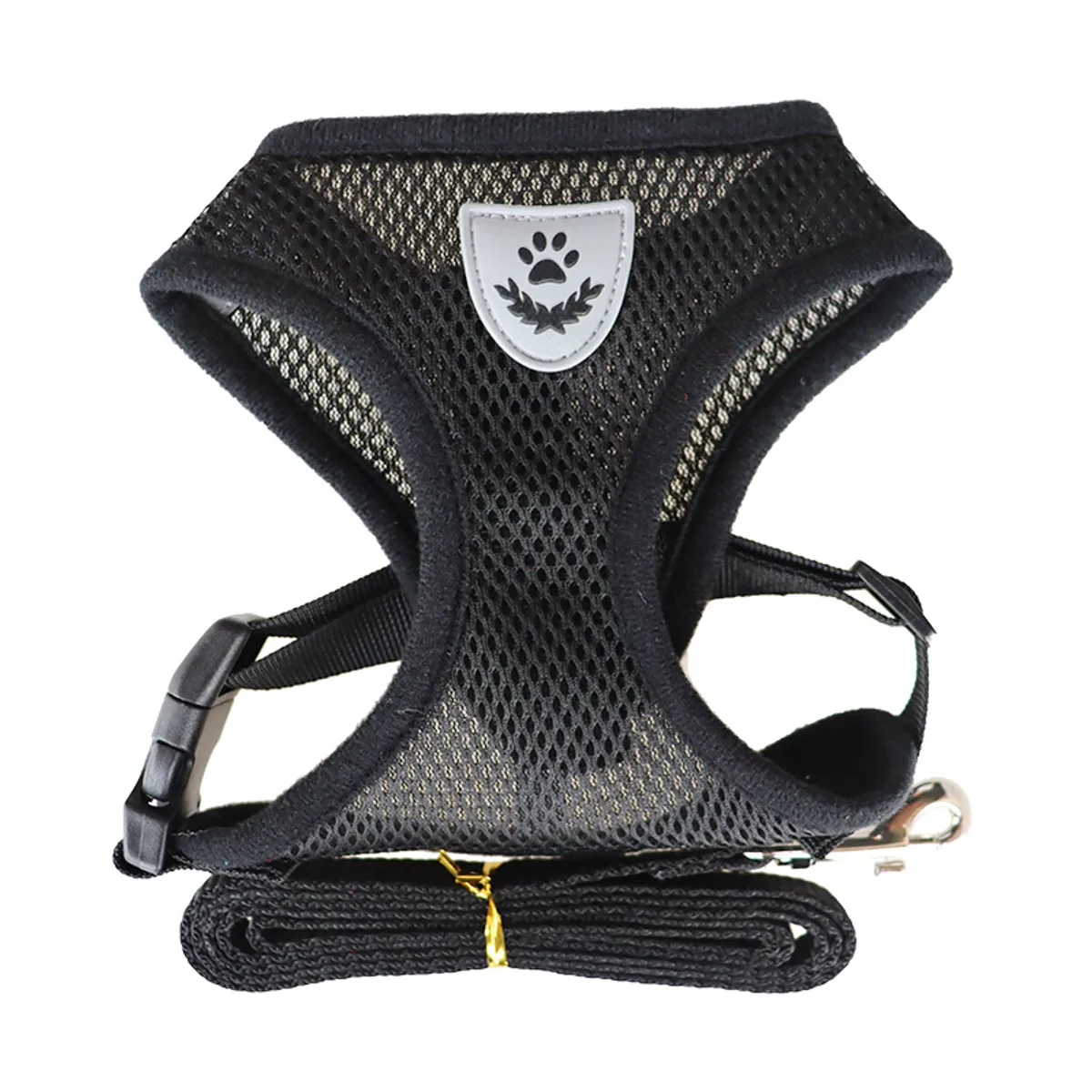 MASCO TODO - Arnés Reflectante y Correa para Perros Mascota Negro Talla S