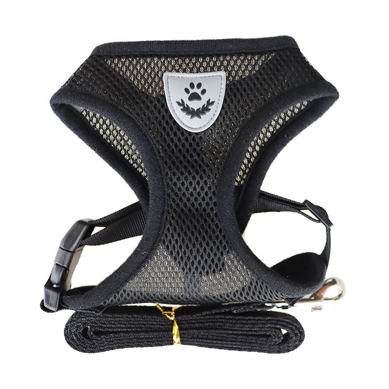 GENERICO - Arnés Reflectante y Correa para Perros Mascota Negro Talla S