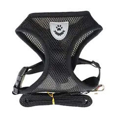 GENERICO - Arnés Reflectante y Correa para Perros Mascota Negro Talla S