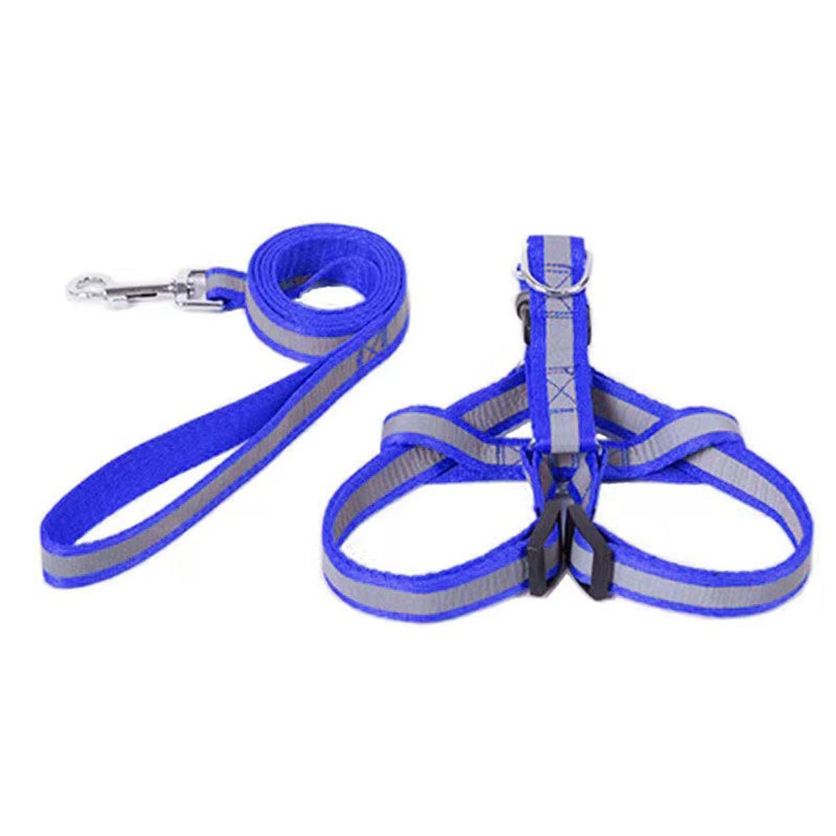 MASCO TODO - Arnés y Correa Reflectantes para Mascotas Perro Azul Talla L