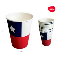GENERICO - Vasos Carton Tricolor 87X75X53MM 10 Unidades
