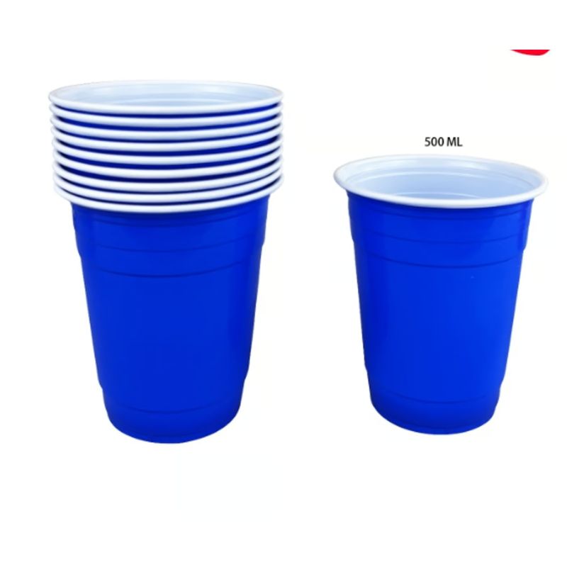 GENERICO - Vasos Plastico Azul 500ML 10 Unidades
