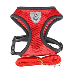 GENERICO - Arnés Reflectante y Correa para Perros Mascotas Rojo Talla S