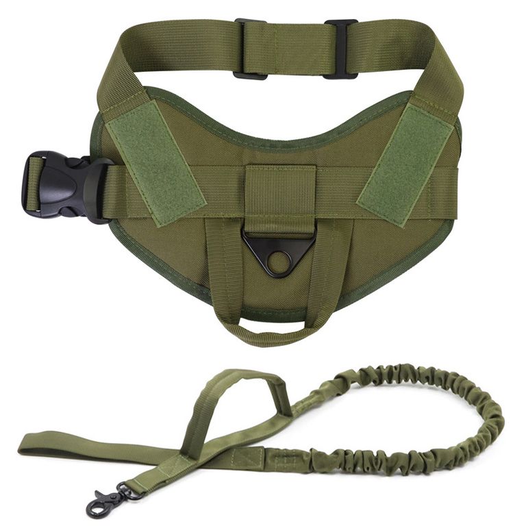 Arnes Tactico de Lanzamiento Verde Talla L con cuerda Perro