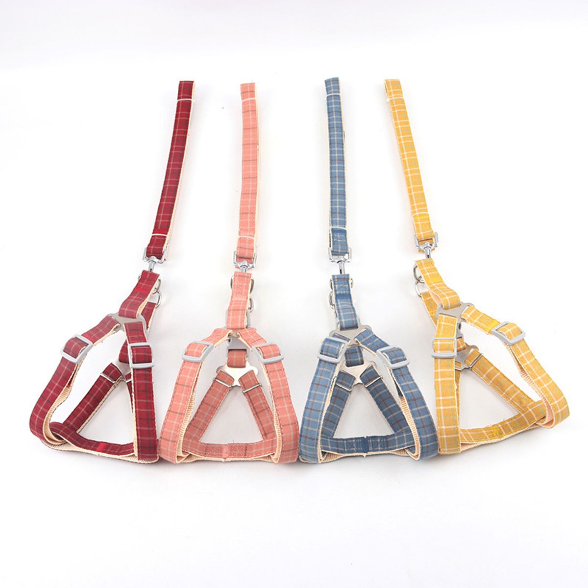 MASCO TODO - Arnés más Correa de Cuadro para Mascota Perro Rosado Talla S
