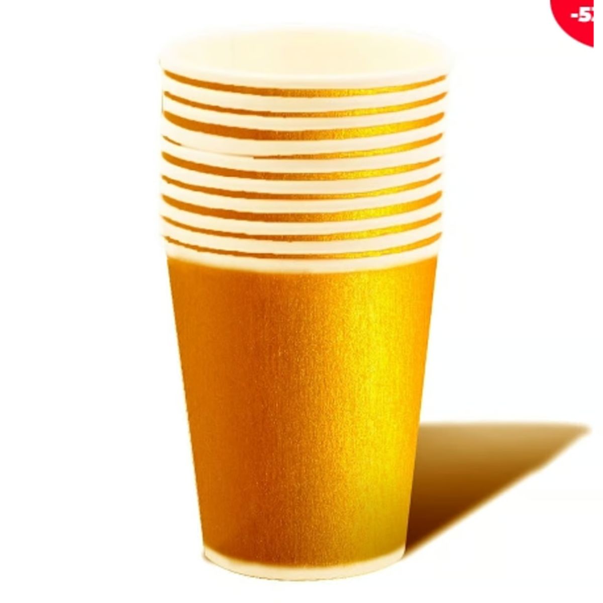 GENERICO - Vaso Carton Dorado 87*75*53 20 Unidades