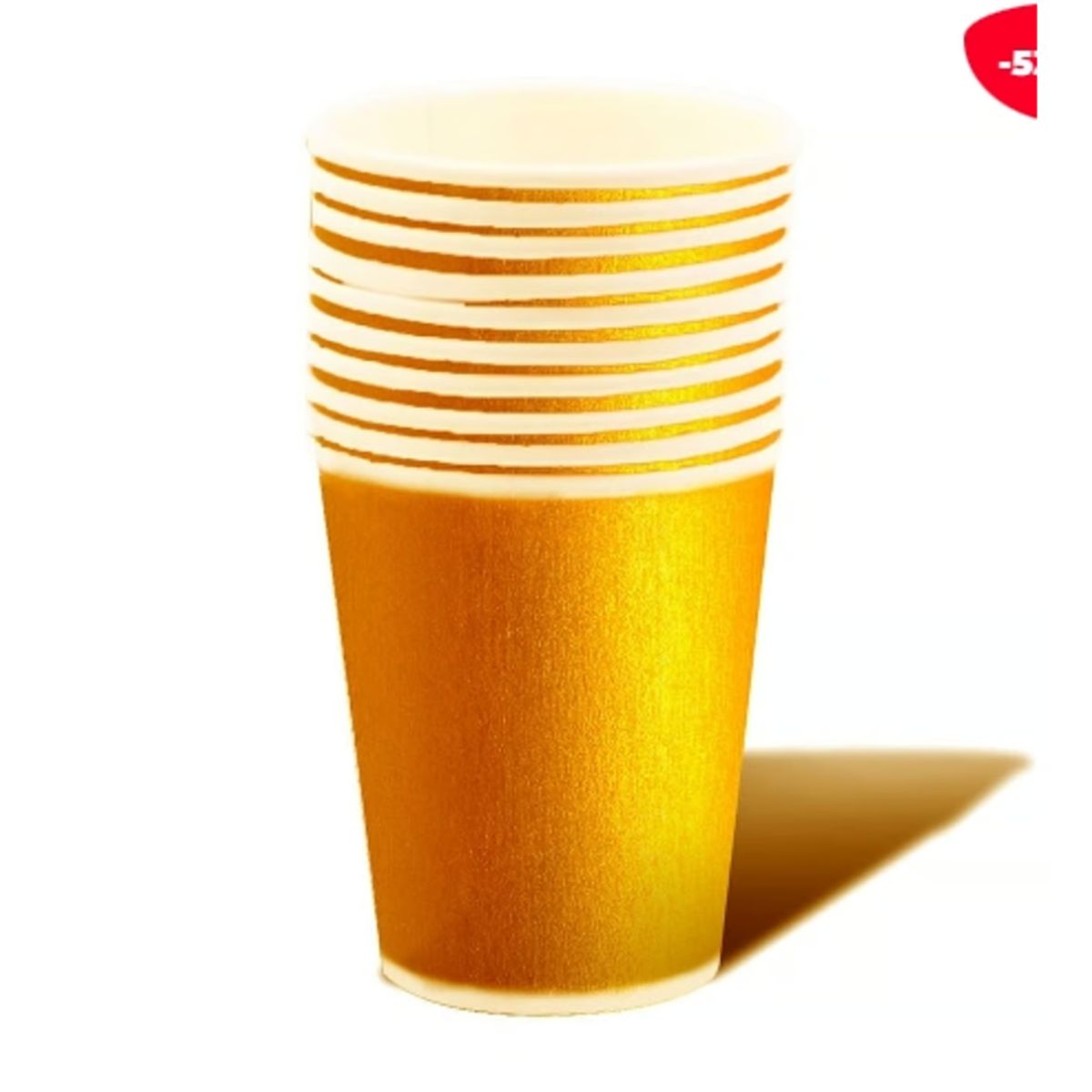 GENERICO - Vaso Carton Dorado 87*75*53 20 Unidades