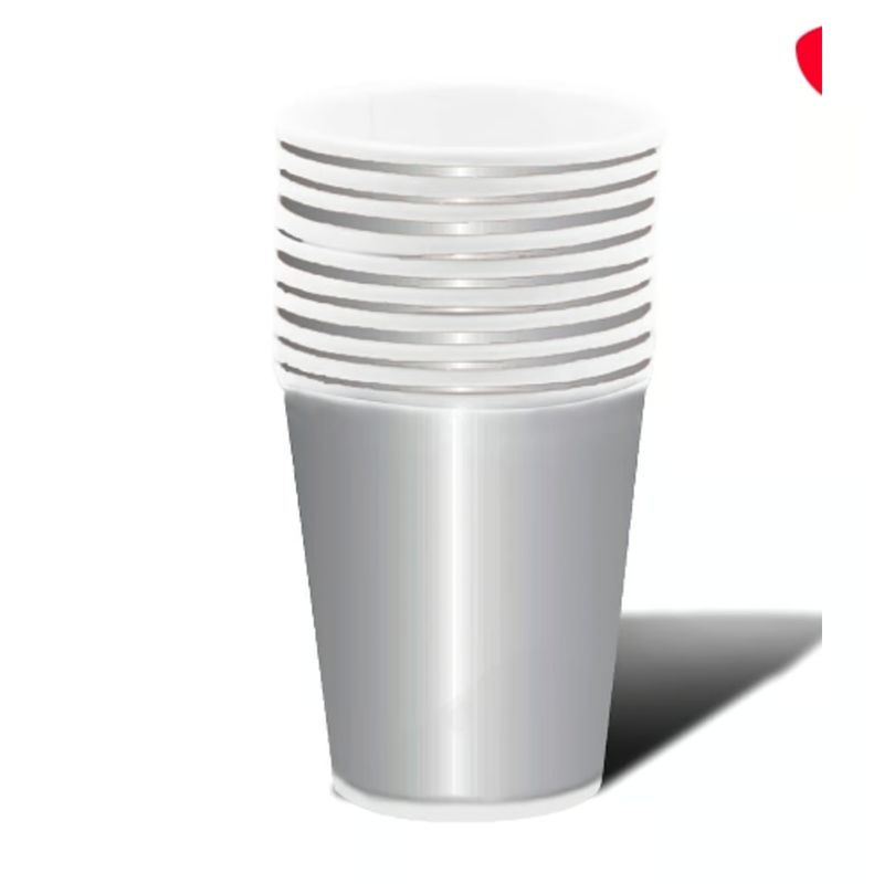 GENERICO - Vaso Carton Plateado 87*75*53 20 Unidades