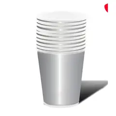 GENERICO - Vaso Carton Plateado 87*75*53 20 Unidades