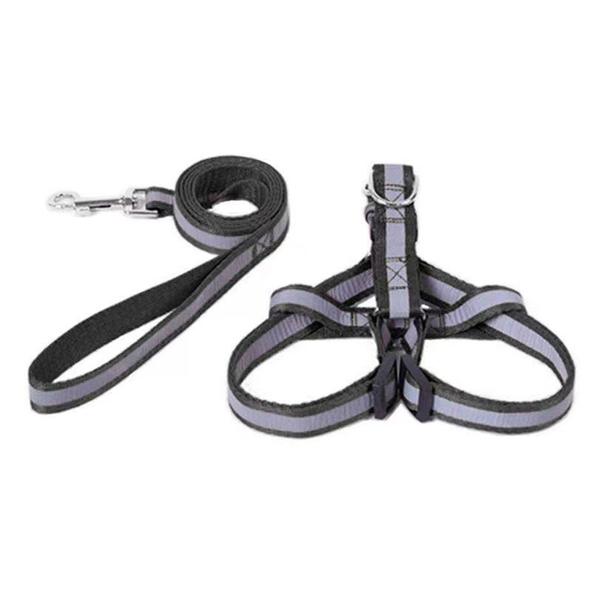 MASCO TODO - Arnés y Correa Reflectantes para Mascota Perro Negro Talla L