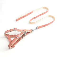 GENERICO - Arnés más Correa de Cuadro para Mascota Perro Rosado Talla L