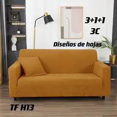 GENERICO - Funda de Sillon 3 Cuerpos Poliéster Textura. Color Mostaza TFH13