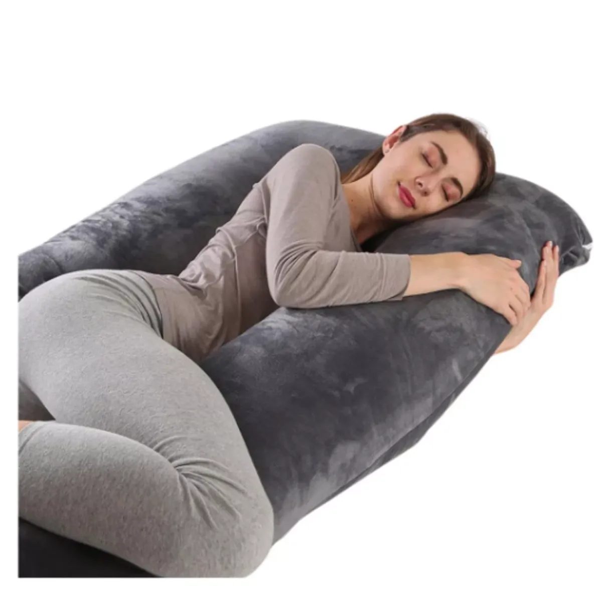 GENERICO - Cojin Almohada Maternal Con Funda Extra Suave Forma en U