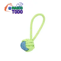 GENERICO - Juguete Pelota de Trenza con agarre Mascota Perro Algodón