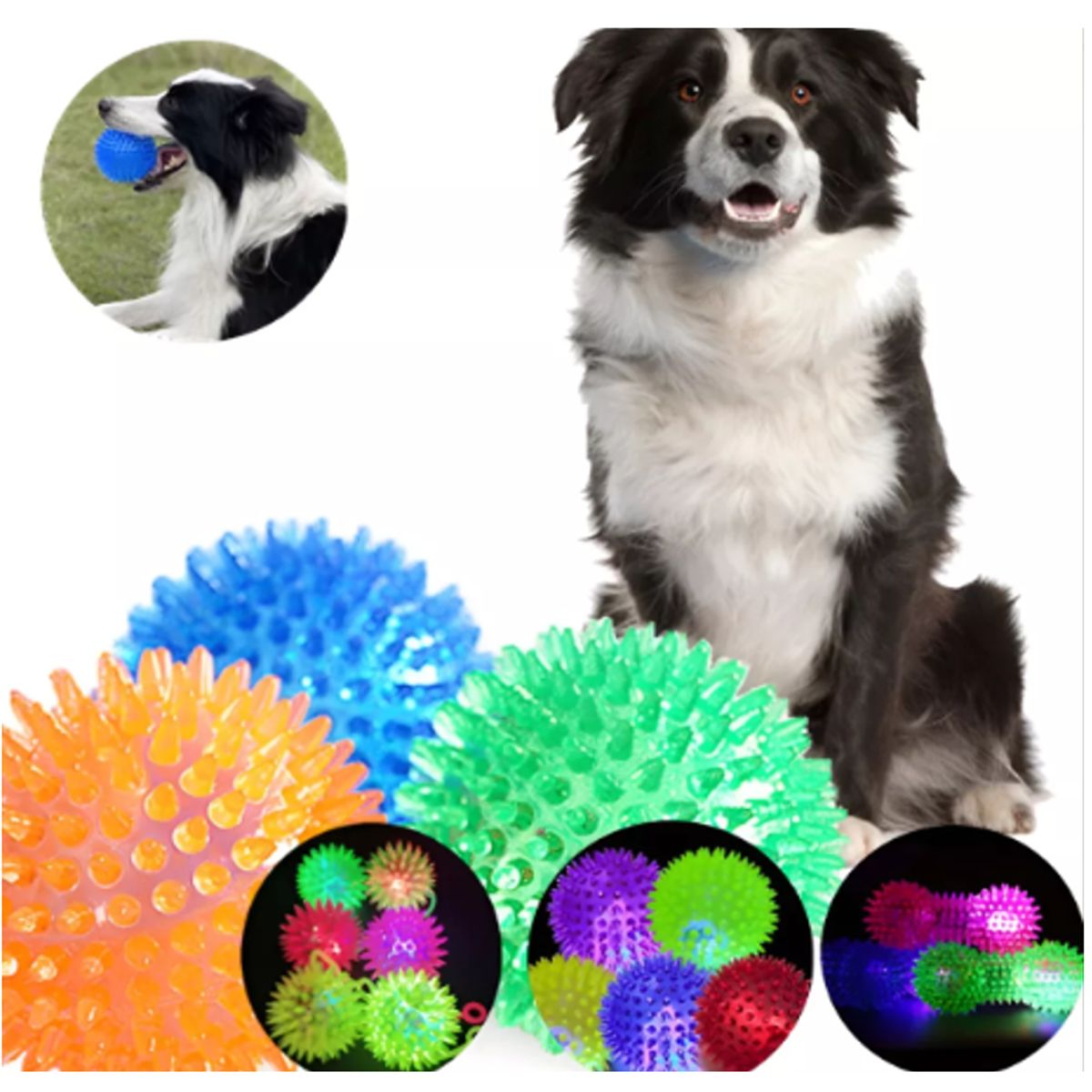 MASCO TODO - Pelota Juguete Luz y Sonido Mascota Perro Interactiva 7cm