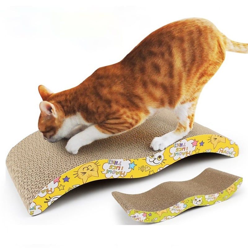 GENERICO - Rascador para Gatos de Cartón Corrugado  Catnip Hierba