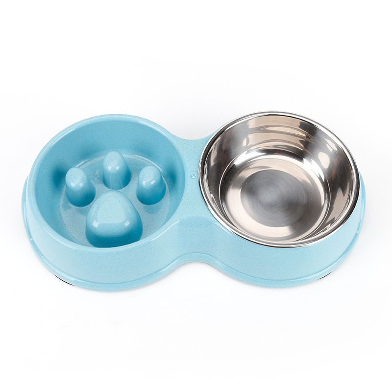 GENERICO - Plato Comida agua Mascotas Anti-ansiedad Perro Gato Azul