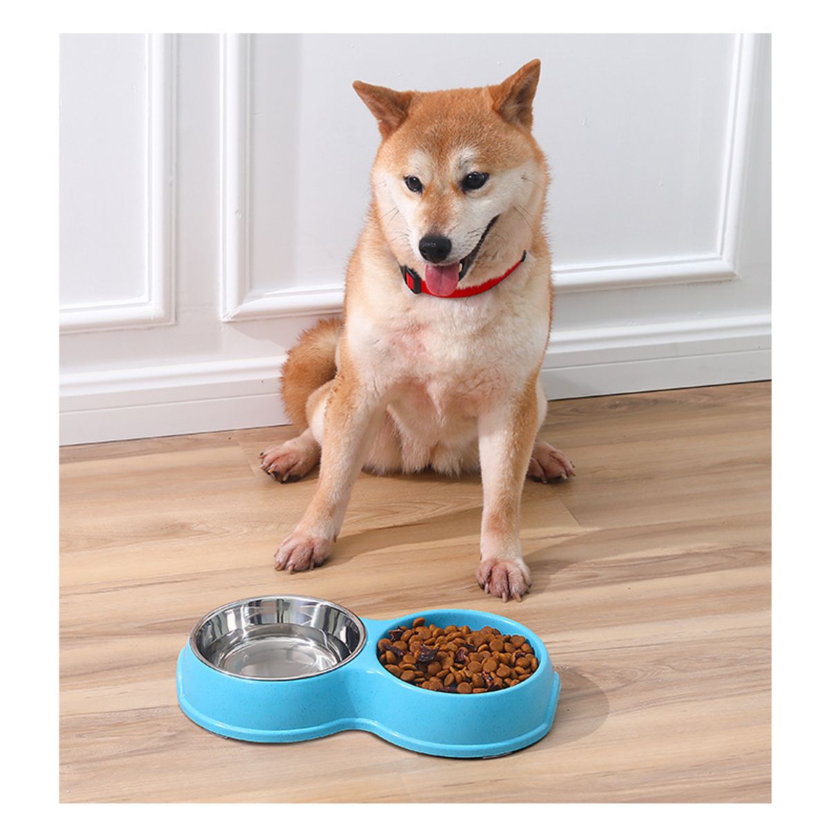 MASCO TODO - Plato Comida agua Mascotas Anti-ansiedad Perro Gato Azul