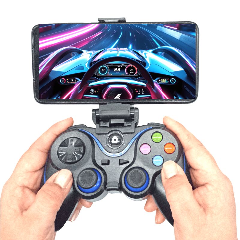GENERICO - Control Joystick Gamepad Bluetooth Celu Android IOS Smartphone Azul
