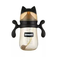 GENERICO - Biberón De Silicón Con Asa Para Bebé Boquilla Ancha Gato